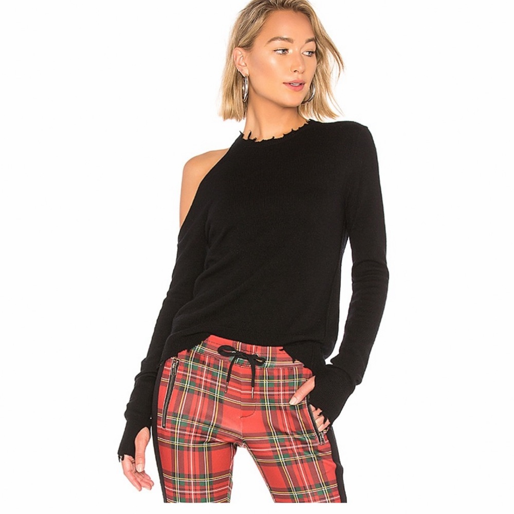 ❌SOLD❌NWT PAM & GELA COLD SHOULDER CREW NECK SWEATER